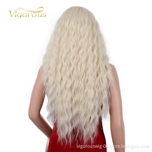 Hot Selling High Quality Platinum Natural Hairline Lace Cosplay Daily Party Machine Made Long Afro Kinky Curly Wig